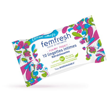 Femfresh 10 lingettes intimes format pocket - CITYMALL