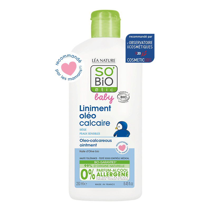 Liniment oléo-calcaire bébé 100% naturel et bio - 250 ml - les