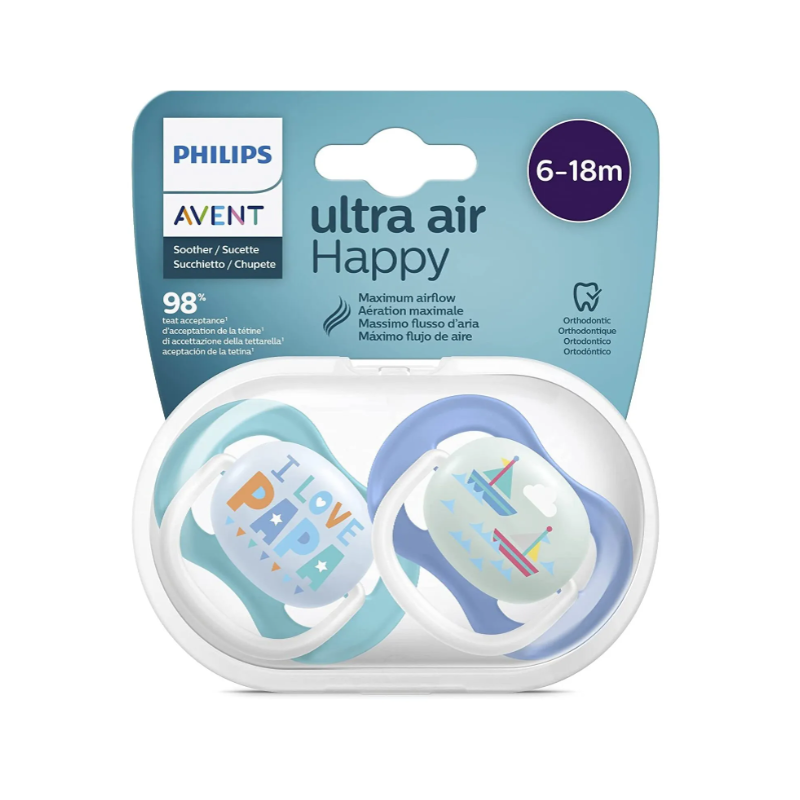 Philips Avent Baby Sucette Ultra Air Décoré 6-18 mois 2unit